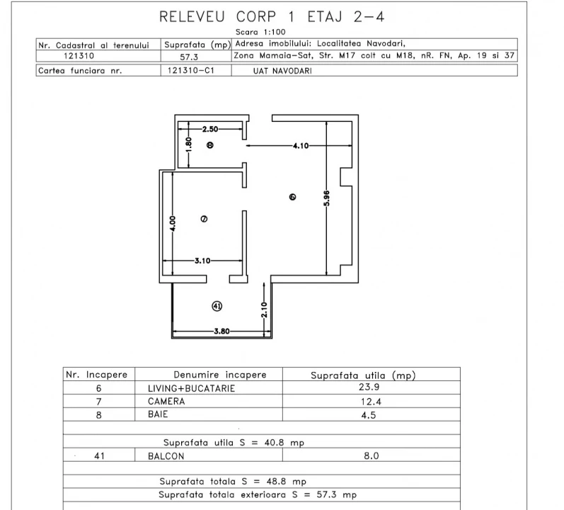 Releveu Tip 2, 2 camere semidecomandat, XENERO Residence